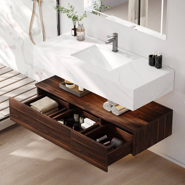 Ivy Bronx Hallis 48'' Single Bathroom Vanity with Engineered Stone Top